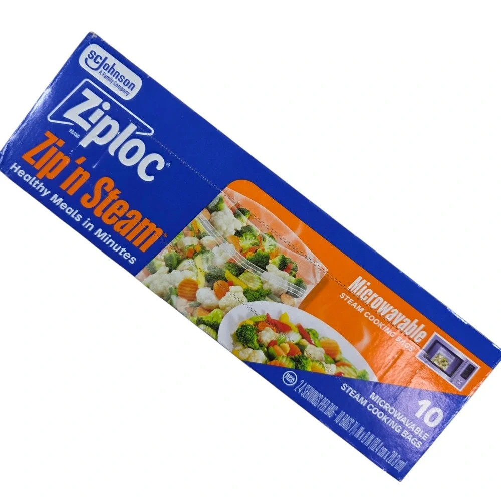 Ziploc Zip n Steam Microwave Cooking‎ Bags Blue 40 Count Total 4 Packs of 10